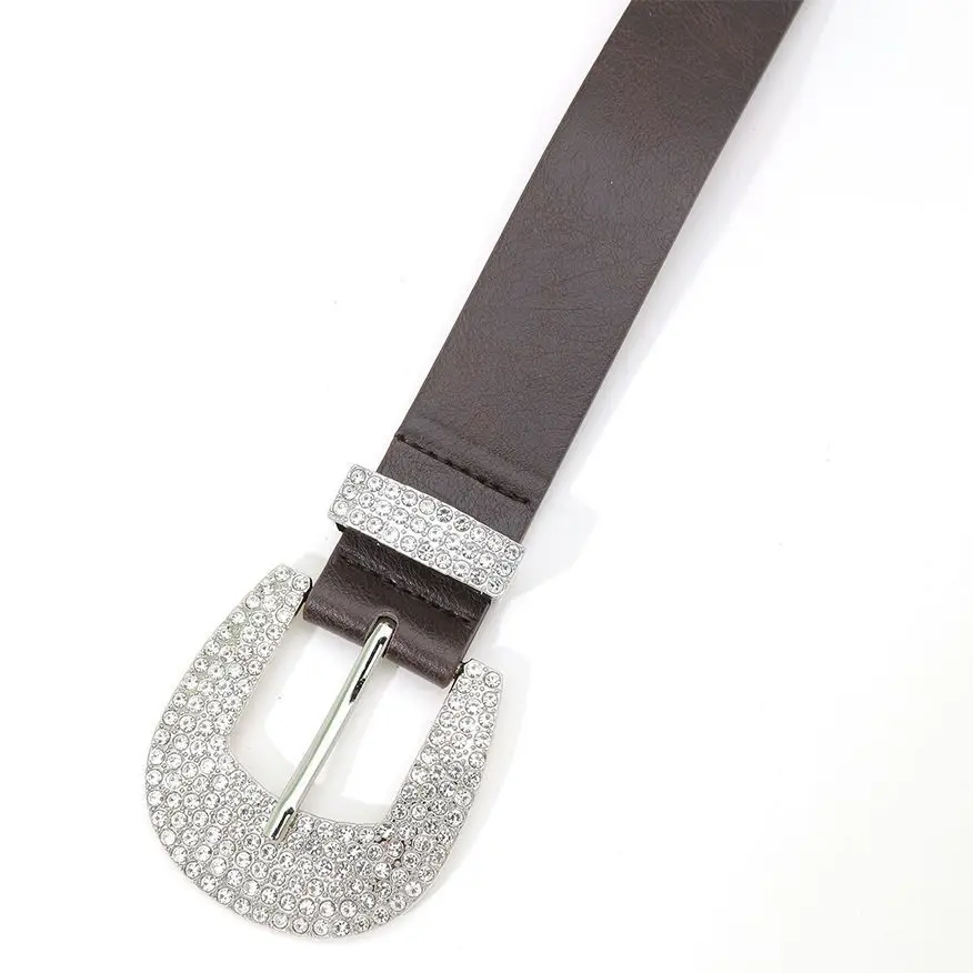 White Rhinestone Belt with Vintage Buckle - Image 6