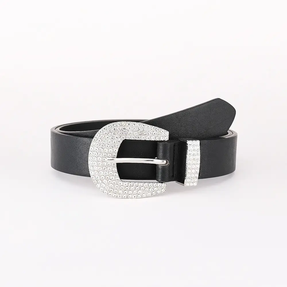 White Rhinestone Belt with Vintage Buckle β feature 7