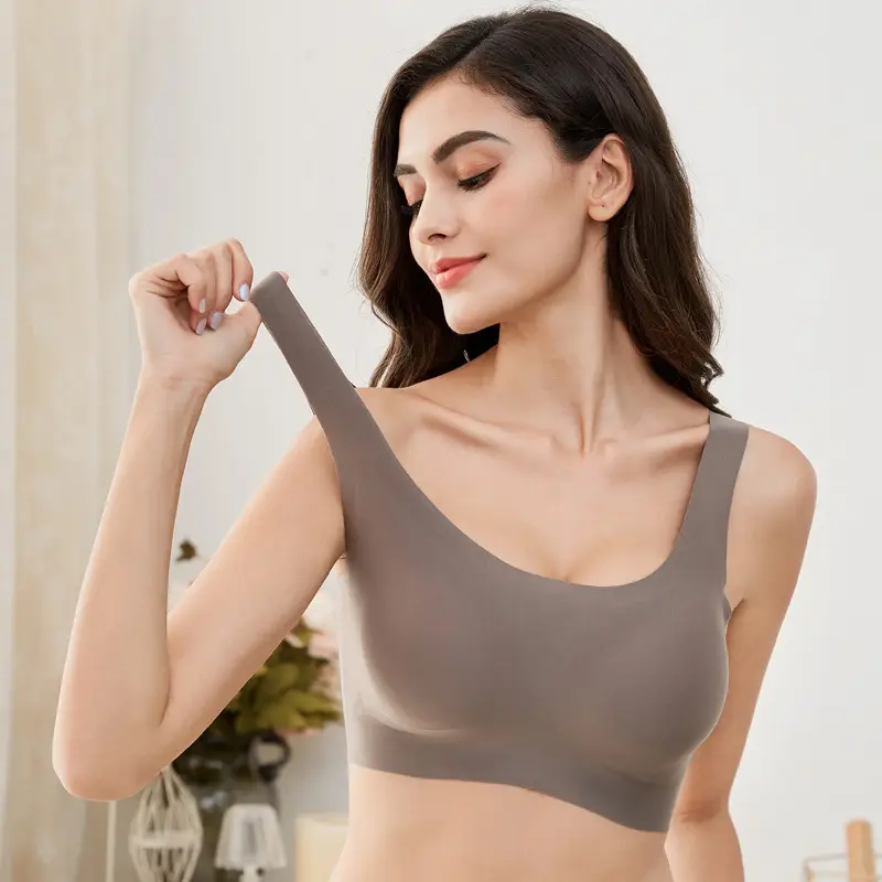 Same Bra Non-rimless Vest Bra Non-marking Ice Silk Bra Underwear Women's Sexy Bra Push-up - Image 11