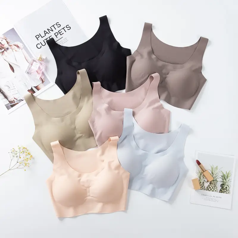 Same Bra Non-rimless Vest Bra Non-marking Ice Silk Bra Underwear Women's Sexy Bra Push-up - Image 13