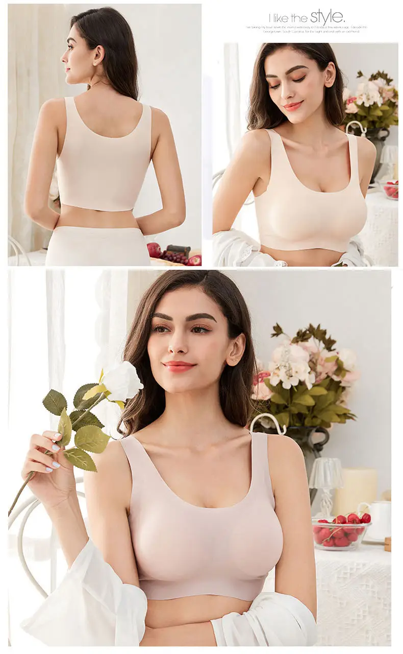 Same Bra Non-rimless Vest Bra Non-marking Ice Silk Bra Underwear Women's Sexy Bra Push-up — feature 14
