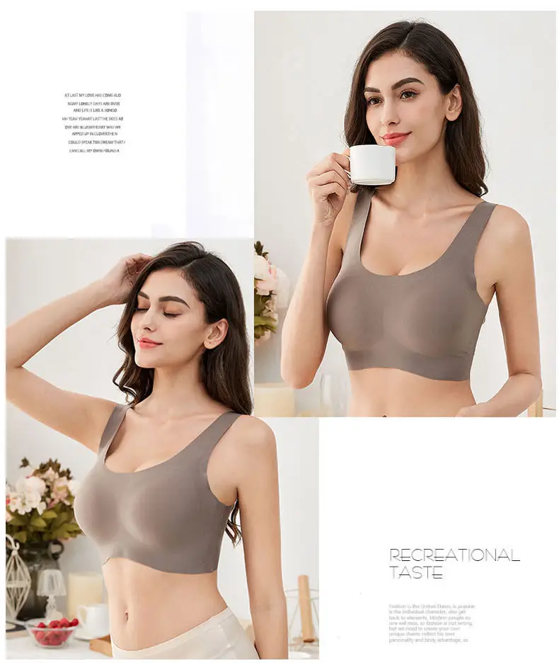 Same Bra Non-rimless Vest Bra Non-marking Ice Silk Bra Underwear Women's Sexy Bra Push-up — feature 17