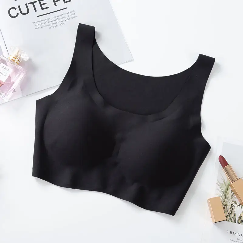 Same Bra Non-rimless Vest Bra Non-marking Ice Silk Bra Underwear Women's Sexy Bra Push-up - Image 4