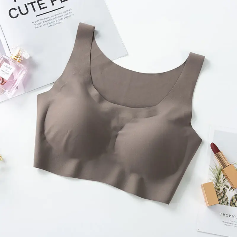 Same Bra Non-rimless Vest Bra Non-marking Ice Silk Bra Underwear Women's Sexy Bra Push-up - Image 5