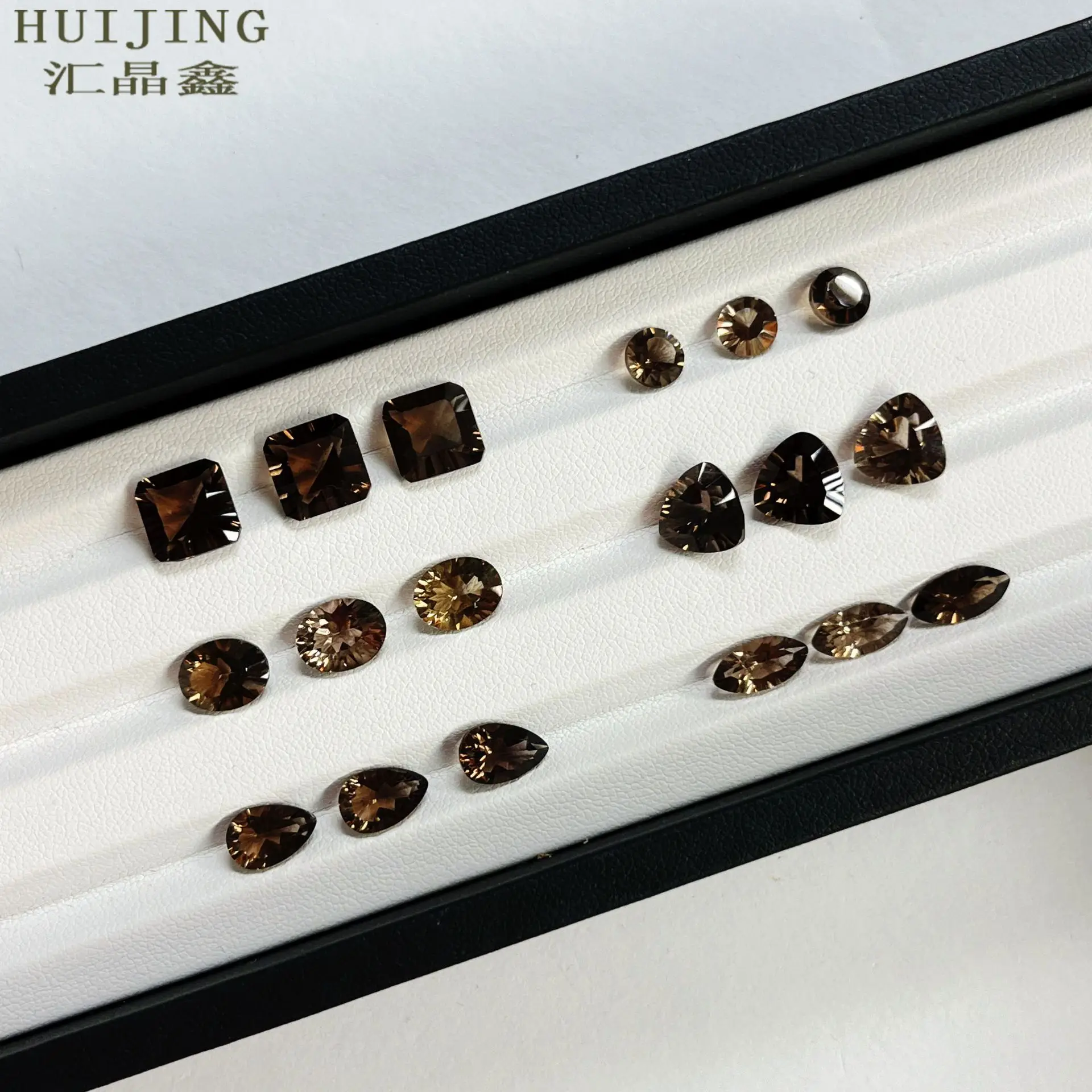 Natural Tea Crystal Rings with Smoke Crystal Bottom Bare Stone - Image 2