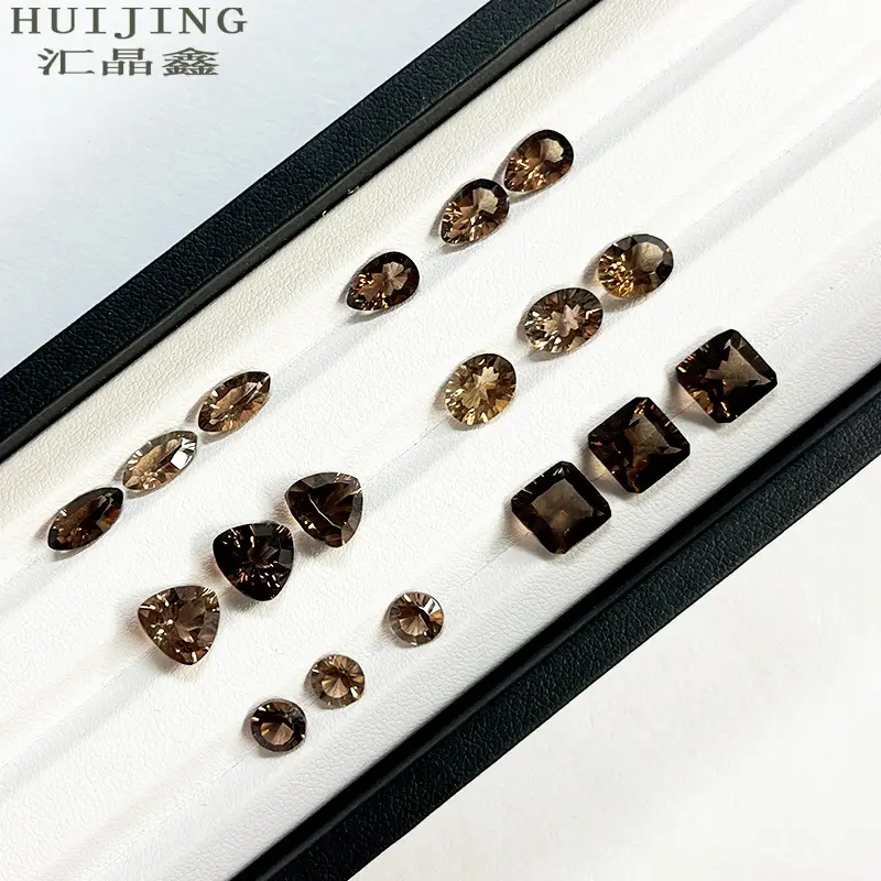 Natural Tea Crystal Rings with Smoke Crystal Bottom Bare Stone — feature 8