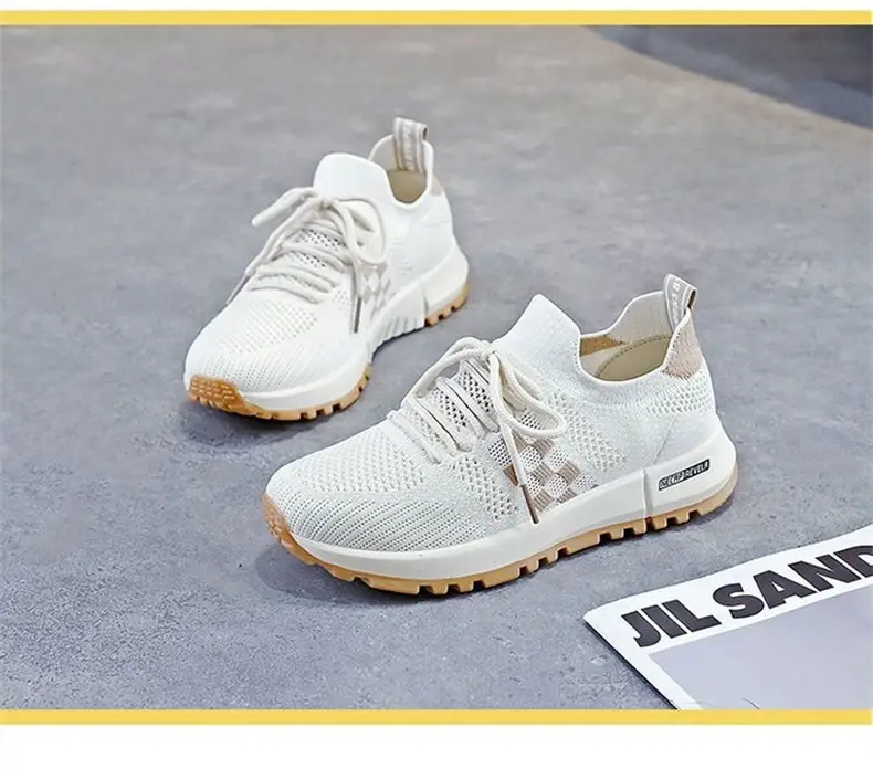 Women's White Mesh Casual Sneakers Spring Summer — feature 2
