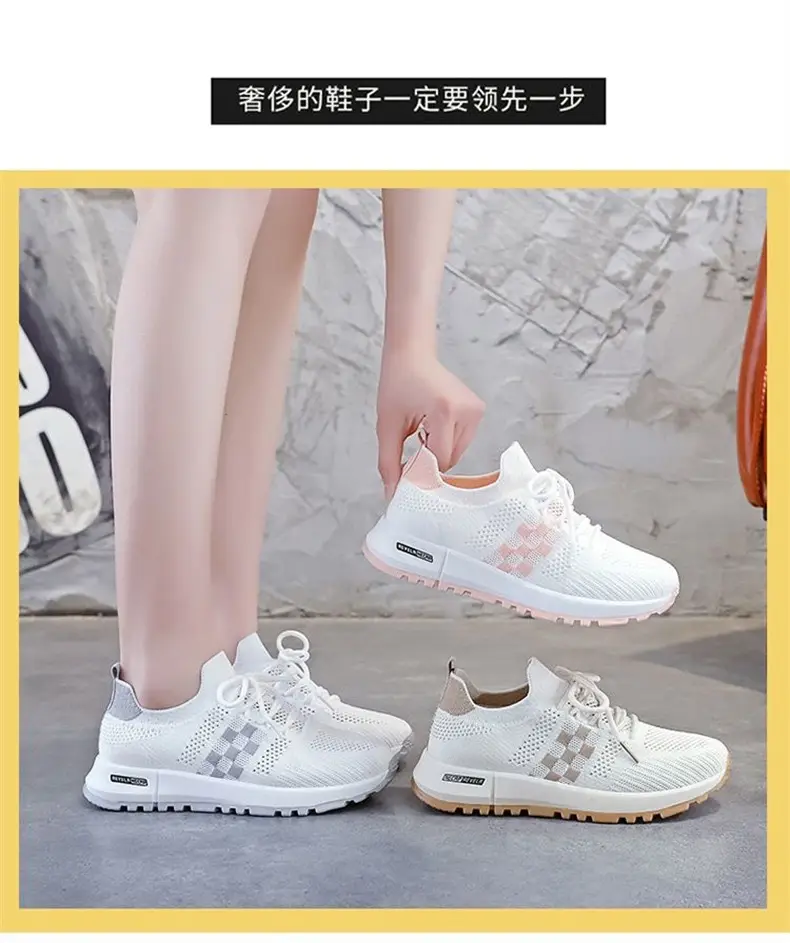 Women's White Mesh Casual Sneakers Spring Summer — feature 3