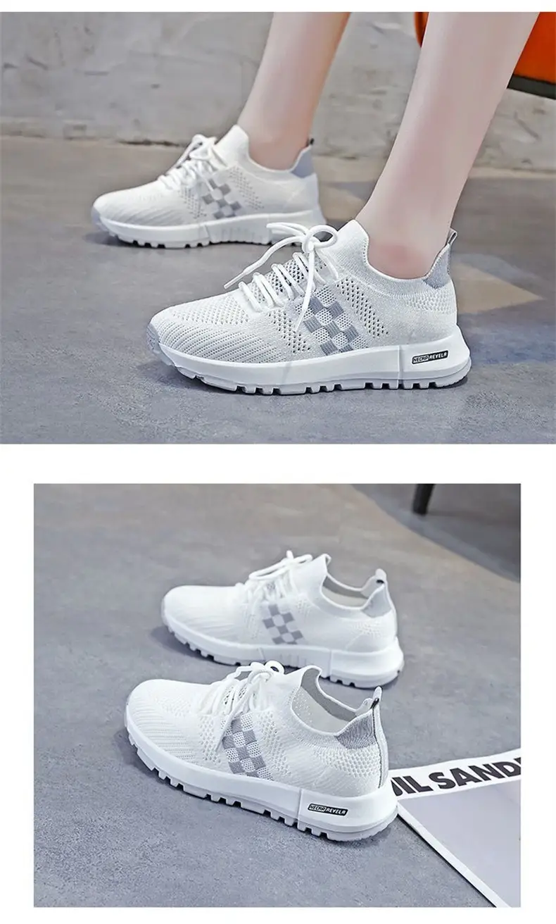 Women's White Mesh Casual Sneakers Spring Summer — feature 7