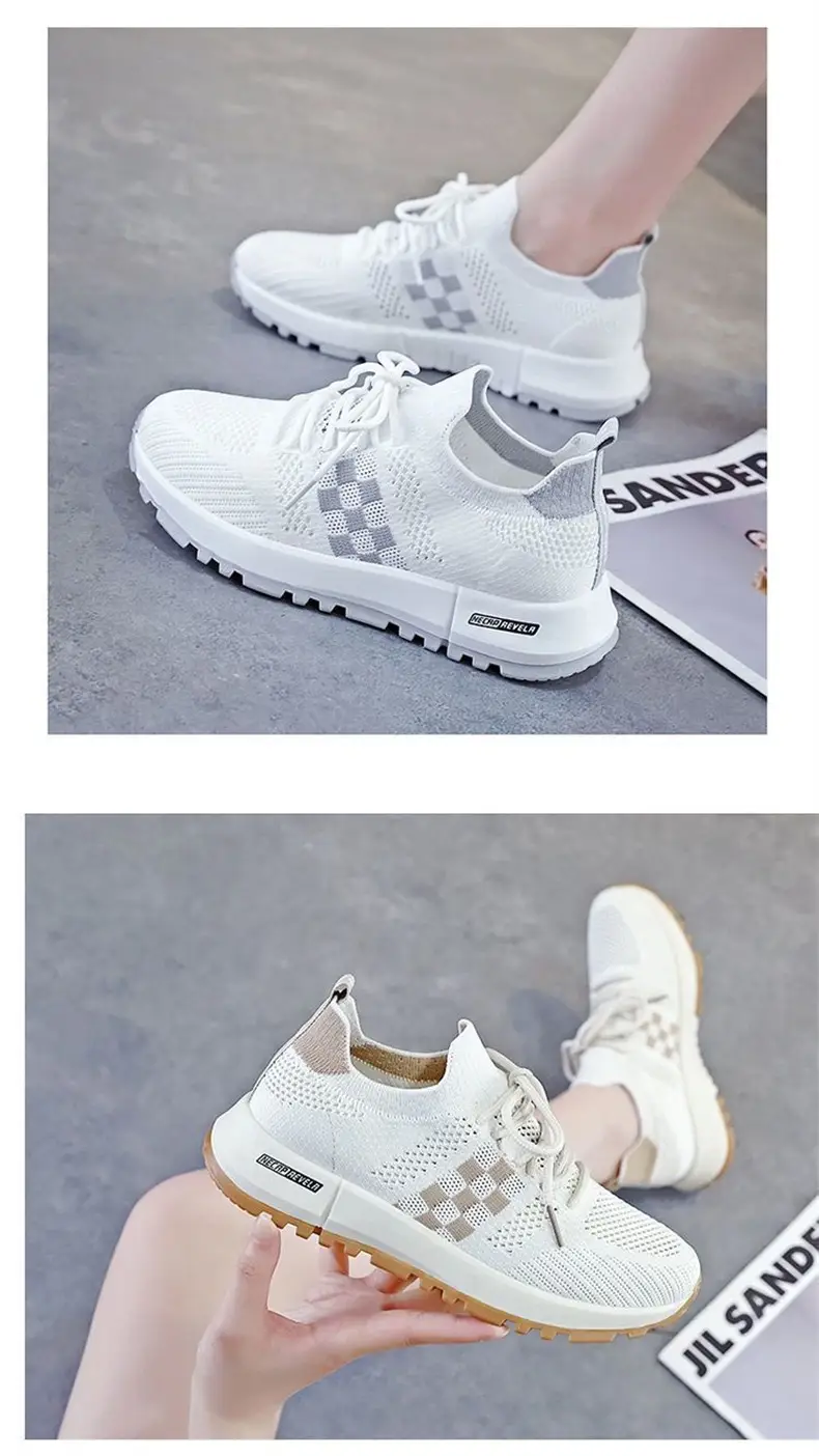 Women's White Mesh Casual Sneakers Spring Summer — feature 8