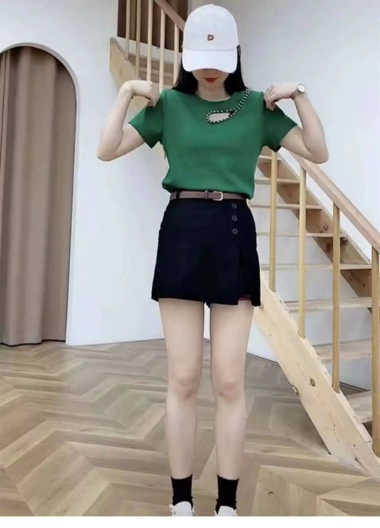 Women's High Waist Washable Cotton Shorts Black — feature 12