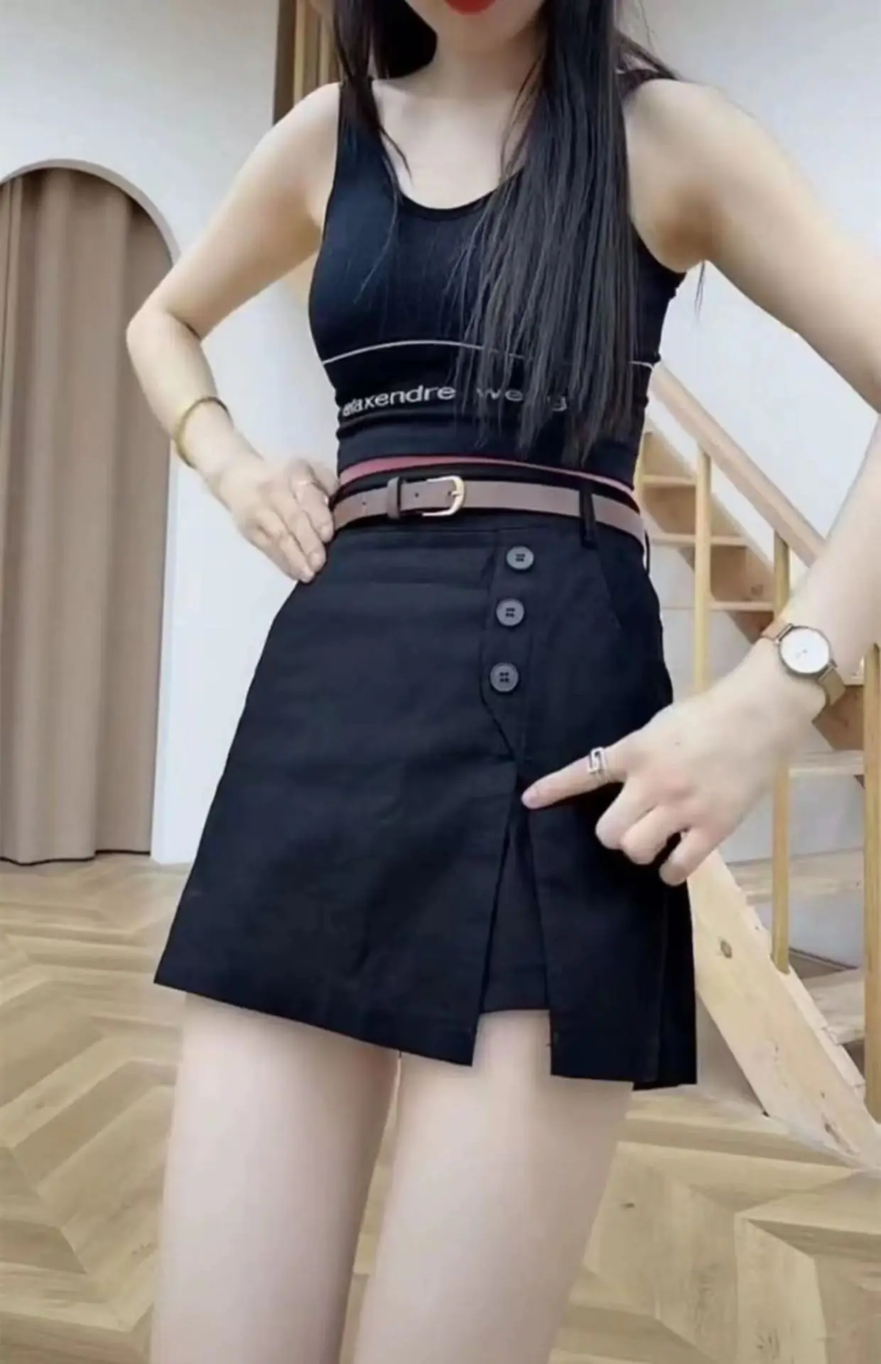 Women's High Waist Washable Cotton Shorts Black — feature 13