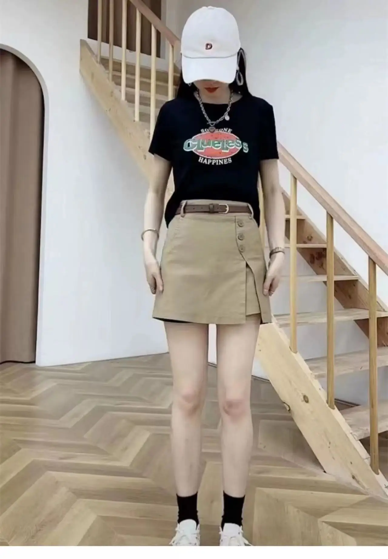 Women's High Waist Washable Cotton Shorts Black — feature 5