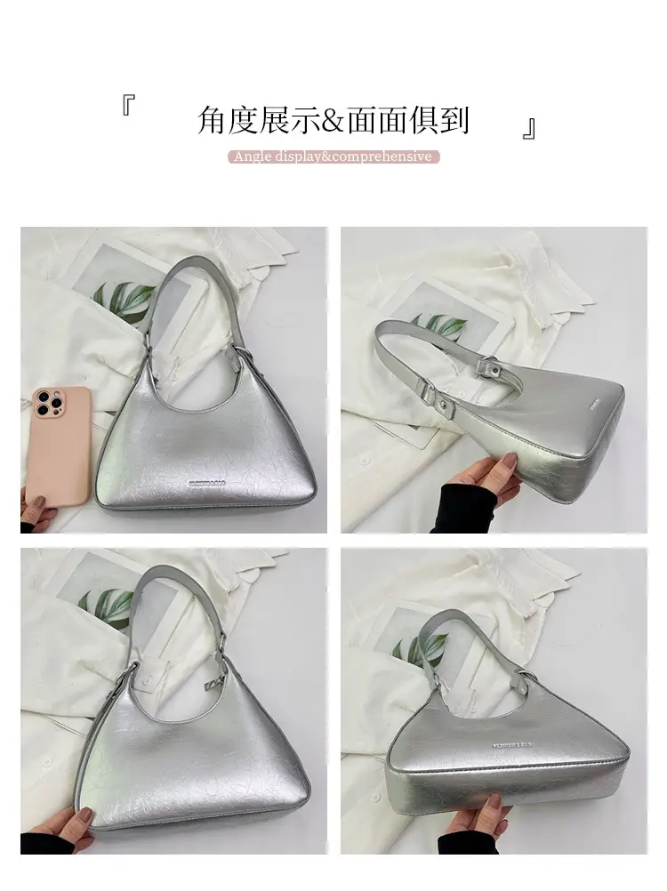 Women's Black Cracked Shoulder Bag 2023 — feature 9