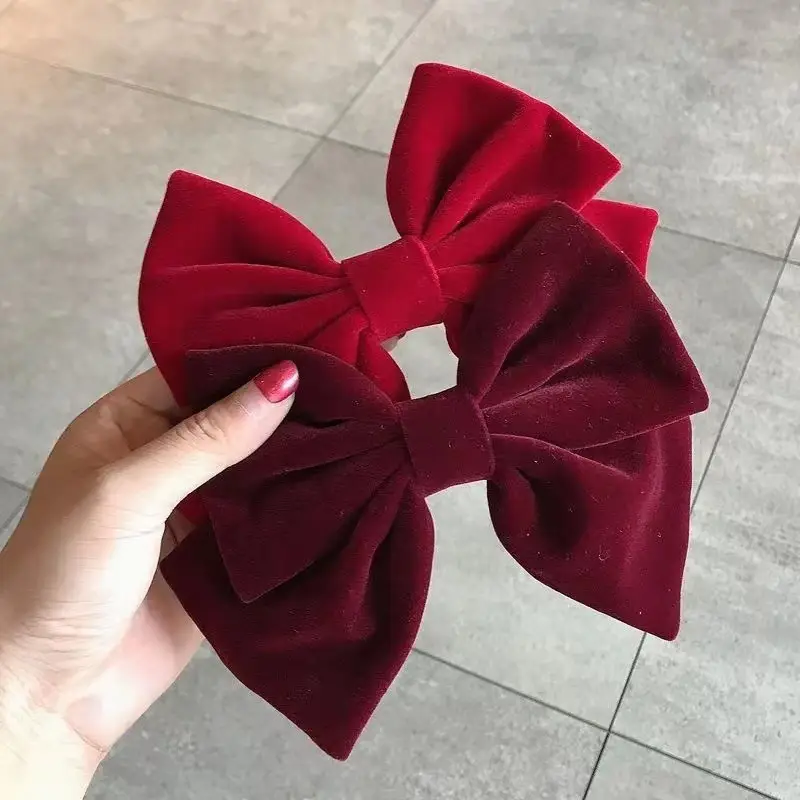 Black Velvet Korean Bow Hairpin Clip Top - Image 8