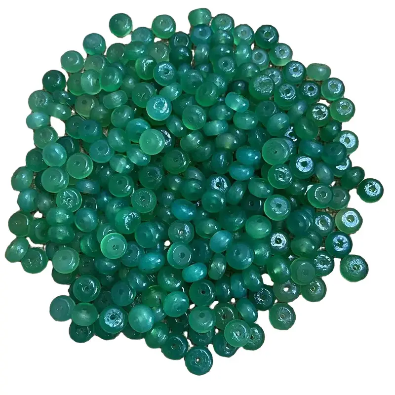 Green Chalcedony Agate Plates 4x8mm High Oil Coated - Image 5