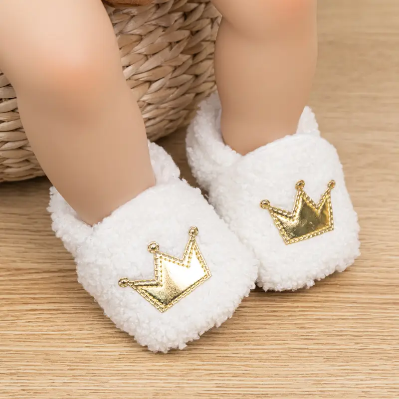 Plush Crown Baby Shoes for 0-1 Years Old