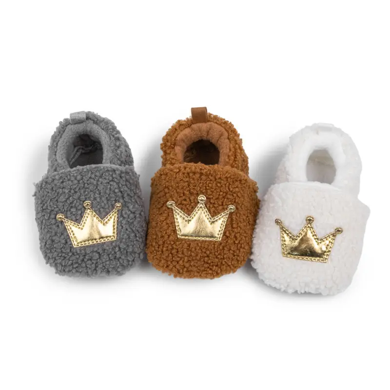 Plush Crown Baby Shoes for 0-1 Years Old