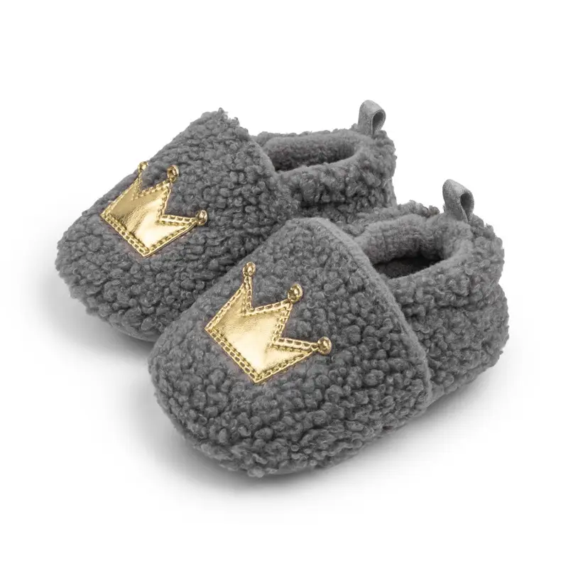 Plush Crown Baby Shoes for 0-1 Years Old