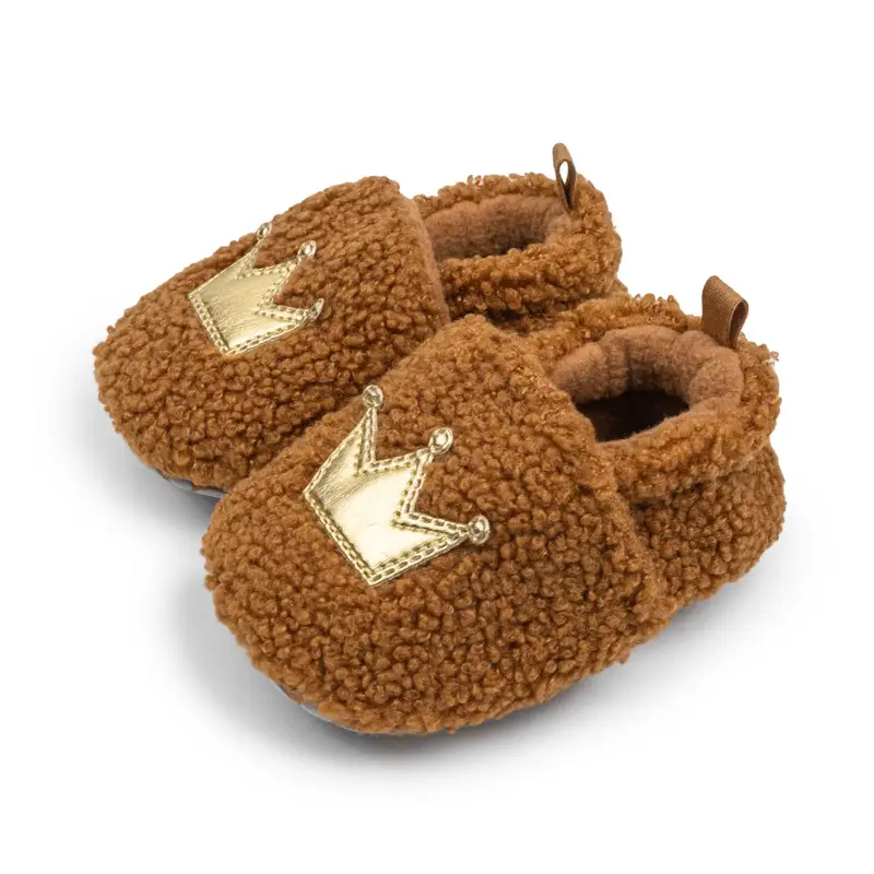 Plush Crown Baby Shoes for 0-1 Years Old