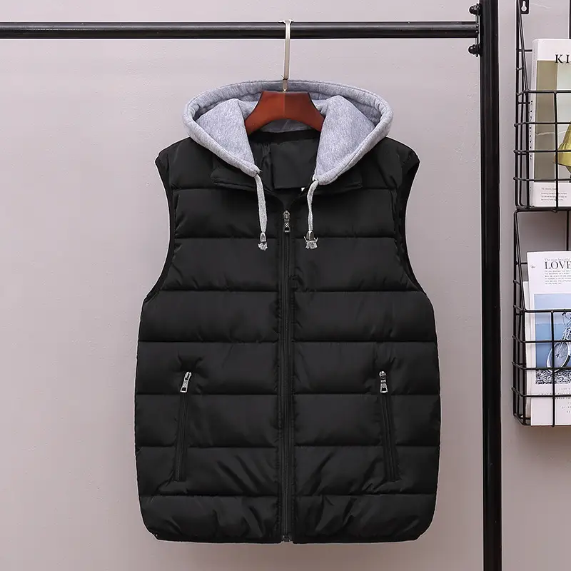 Red Korean Style Cotton Vest for Men Winter - Image 3