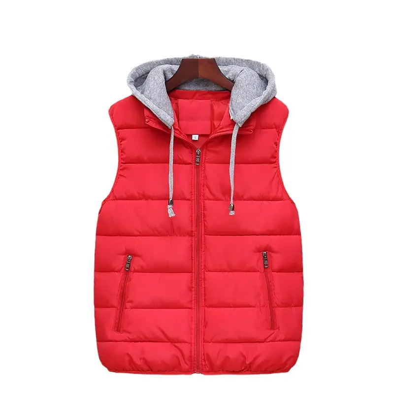 Red Korean Style Cotton Vest for Men Winter - Image 9