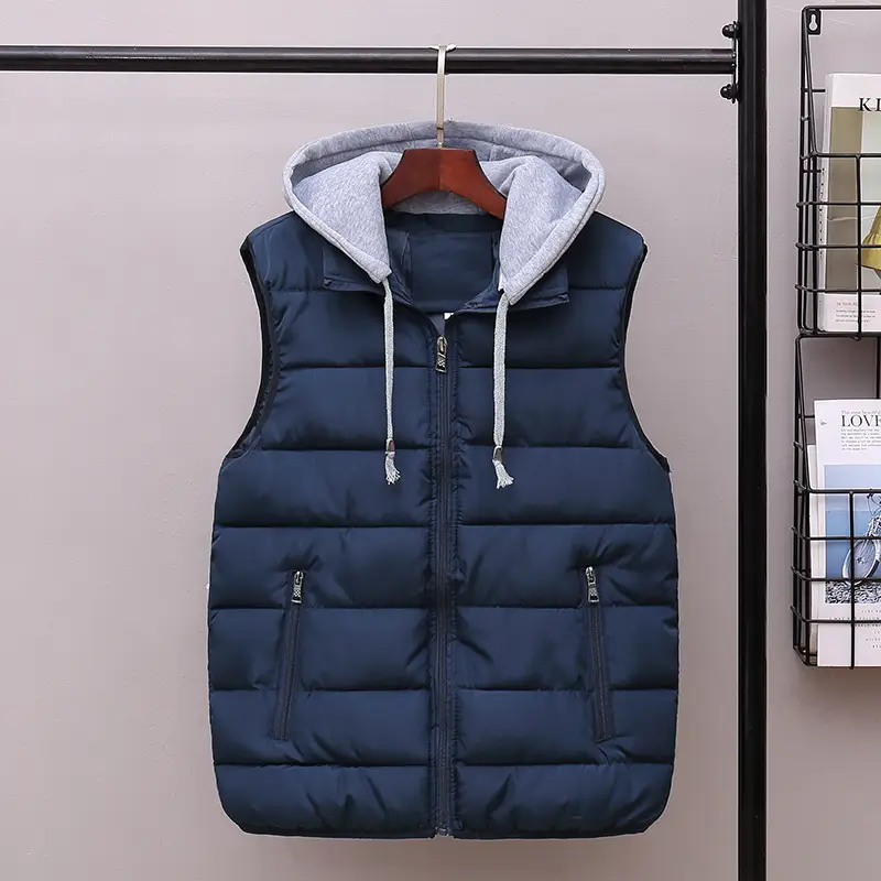 Red Korean Style Cotton Vest for Men Winter - Image 4