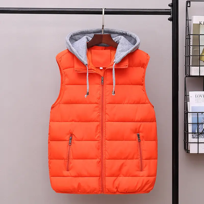 Red Korean Style Cotton Vest for Men Winter - Image 5
