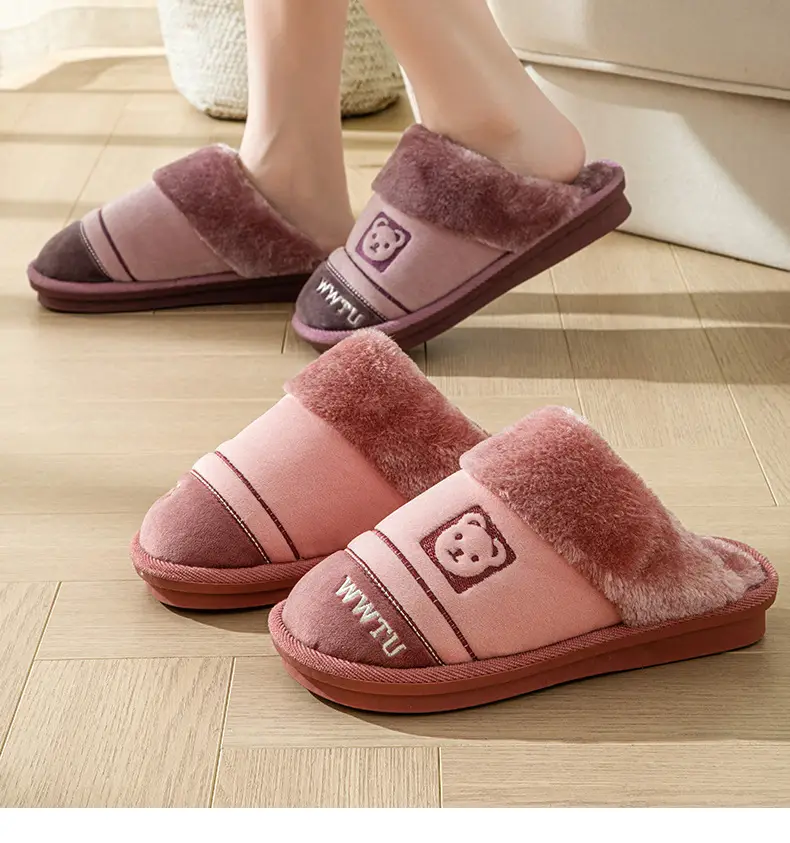 2023 Winter Cotton Slippers for Women, Home Couple Non-Slip Warm Thick-Soled Household Slippers for Men, Outdoor Wear, Extra Thick and Warm — feature 17