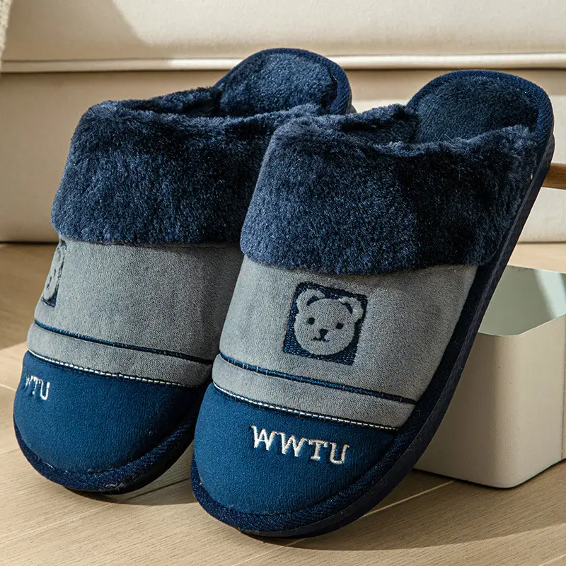 2023 Winter Cotton Slippers for Women, Home Couple Non-Slip Warm Thick-Soled Household Slippers for Men, Outdoor Wear, Extra Thick and Warm