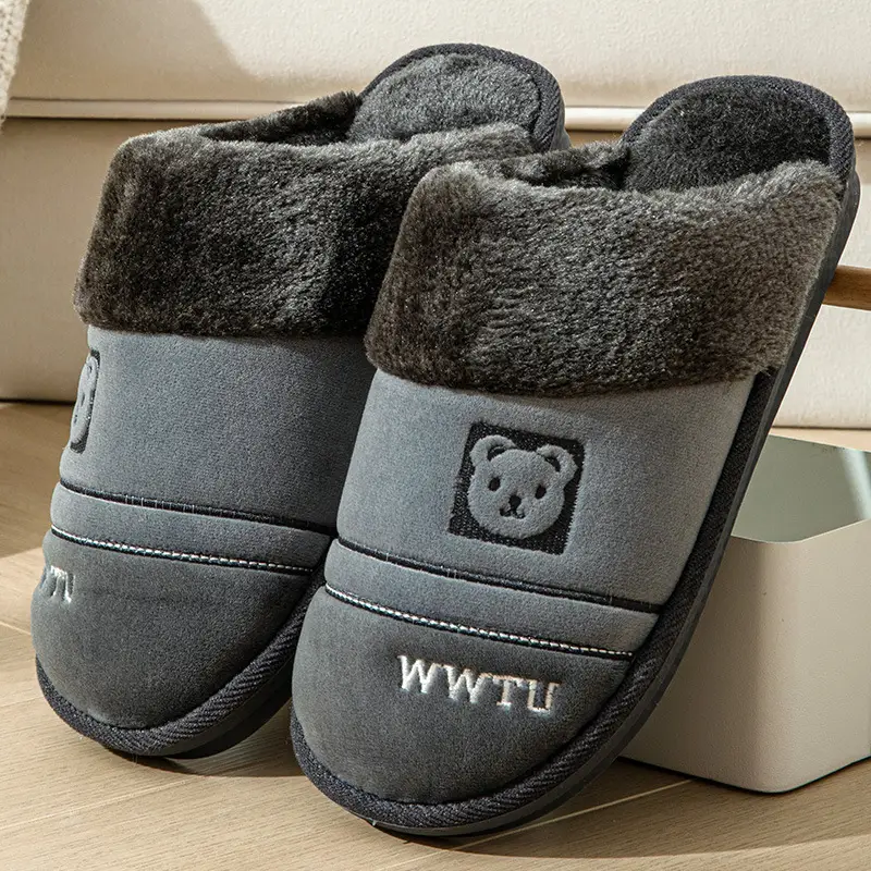 2023 Winter Cotton Slippers for Women, Home Couple Non-Slip Warm Thick-Soled Household Slippers for Men, Outdoor Wear, Extra Thick and Warm - Image 2