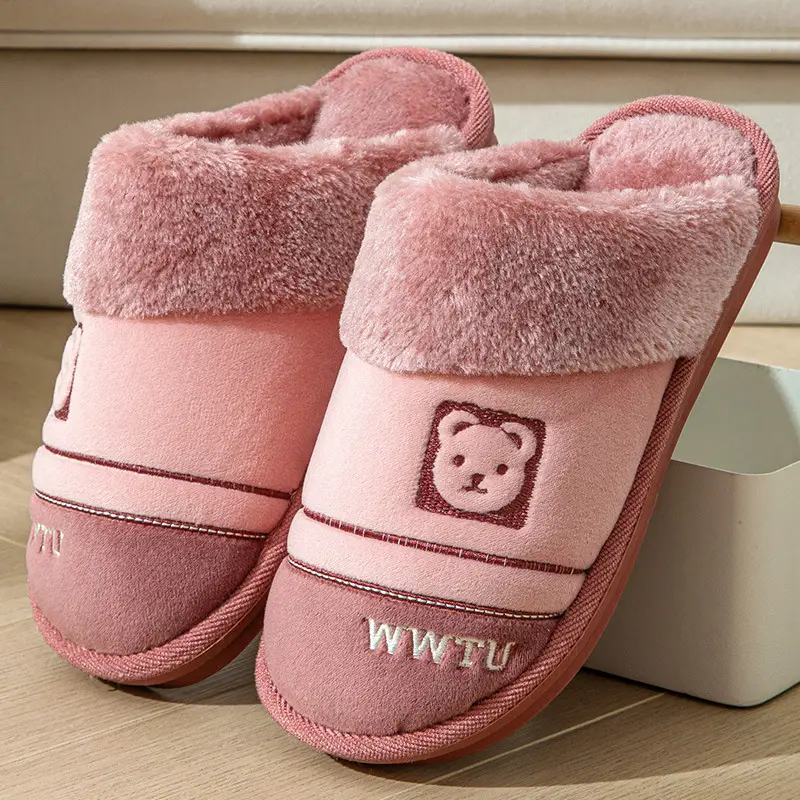 2023 Winter Cotton Slippers for Women, Home Couple Non-Slip Warm Thick-Soled Household Slippers for Men, Outdoor Wear, Extra Thick and Warm - Image 4