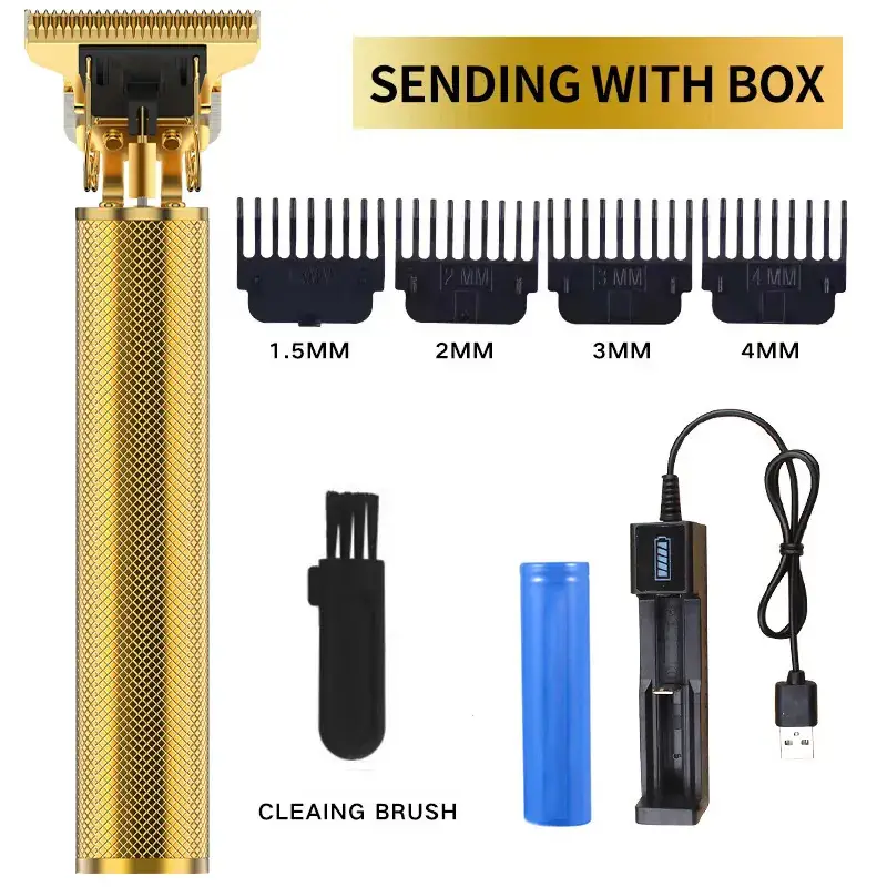 Rechargeable Hair Clipper with 5 Blades & Cleaning Brush - Image 10