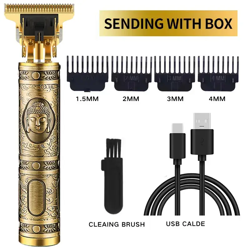 Rechargeable Hair Clipper with 5 Blades & Cleaning Brush - Image 12