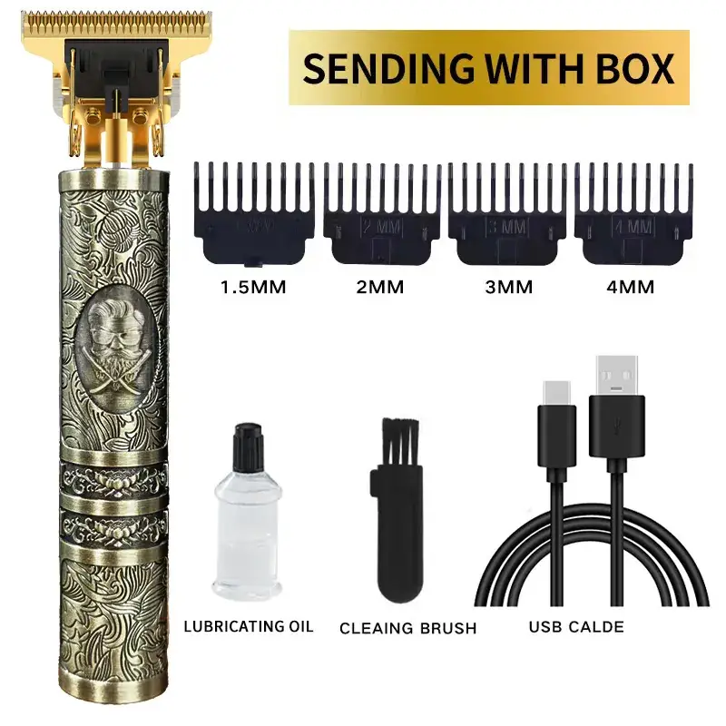 Rechargeable Hair Clipper with 5 Blades & Cleaning Brush - Image 16