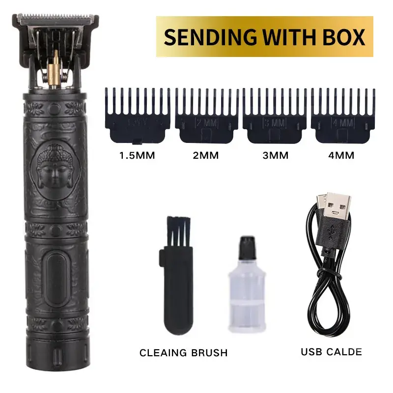 Rechargeable Hair Clipper with 5 Blades & Cleaning Brush - Image 2