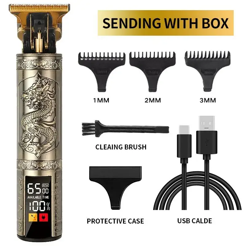 Rechargeable Hair Clipper with 5 Blades & Cleaning Brush - Image 33