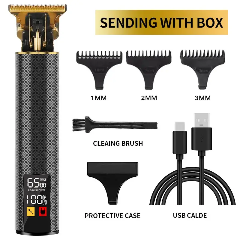 Rechargeable Hair Clipper with 5 Blades & Cleaning Brush - Image 34