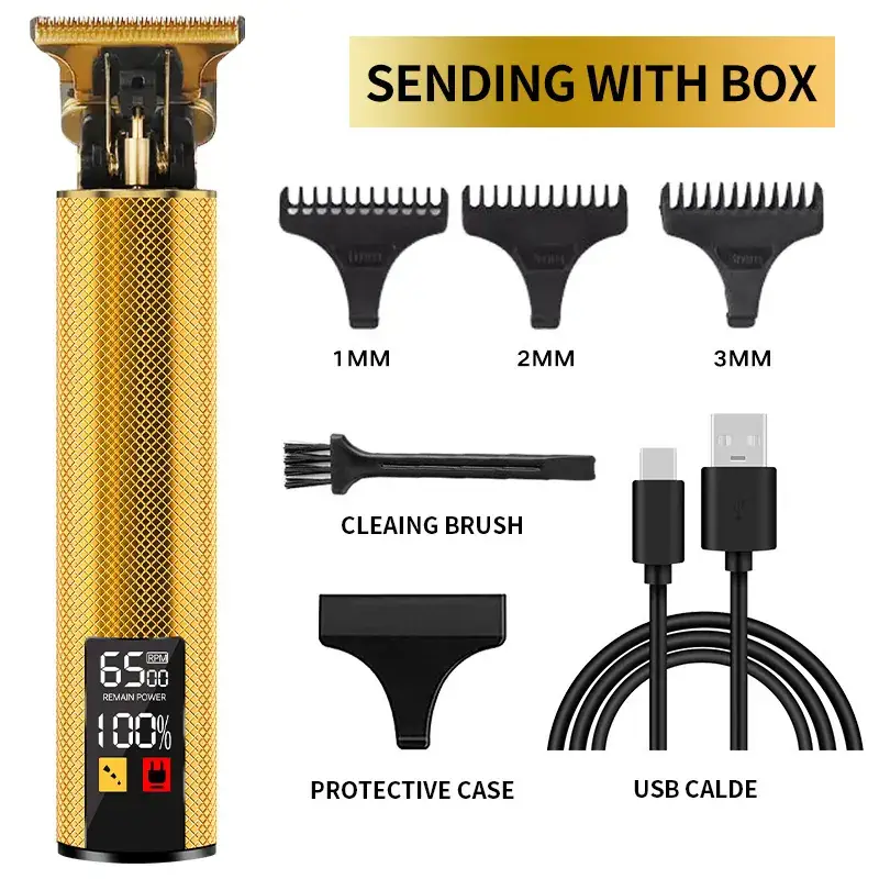 Rechargeable Hair Clipper with 5 Blades & Cleaning Brush - Image 35