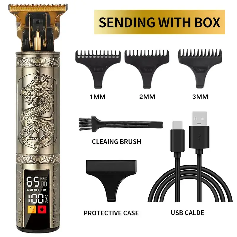 Rechargeable Hair Clipper with 5 Blades & Cleaning Brush - Image 36