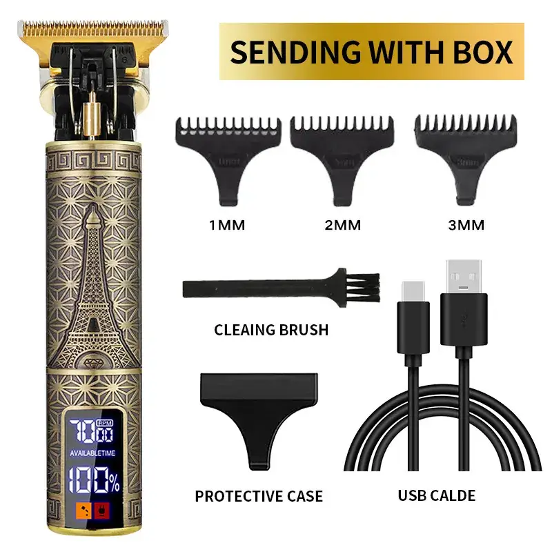 Rechargeable Hair Clipper with 5 Blades & Cleaning Brush - Image 38