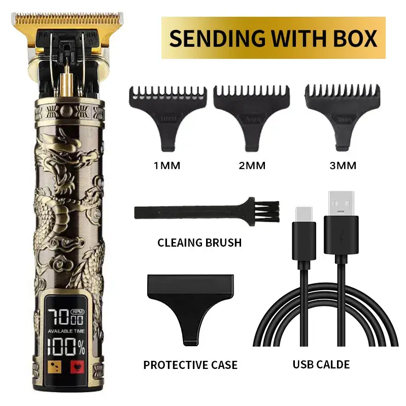 Rechargeable Hair Clipper with 5 Blades & Cleaning Brush - Image 40