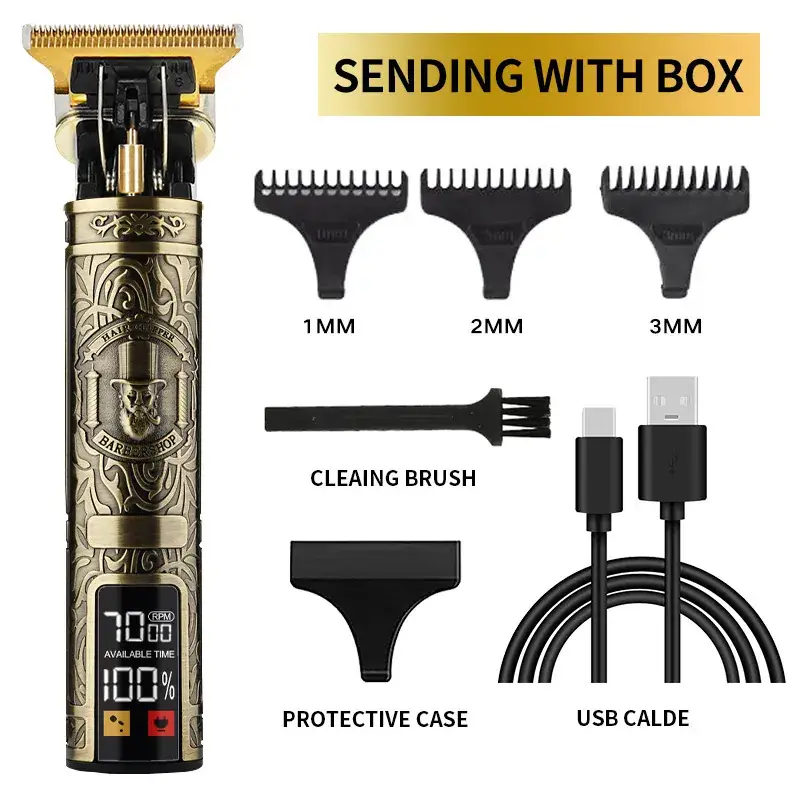 Rechargeable Hair Clipper with 5 Blades & Cleaning Brush - Image 41