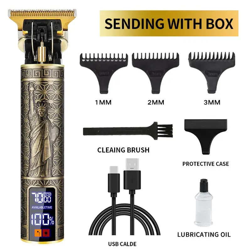 Rechargeable Hair Clipper with 5 Blades & Cleaning Brush - Image 42