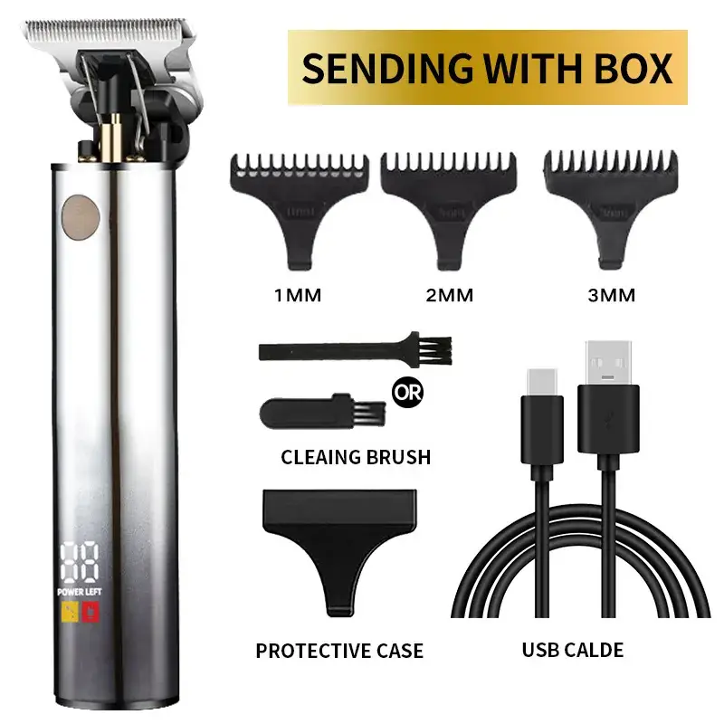 Rechargeable Hair Clipper with 5 Blades & Cleaning Brush - Image 43