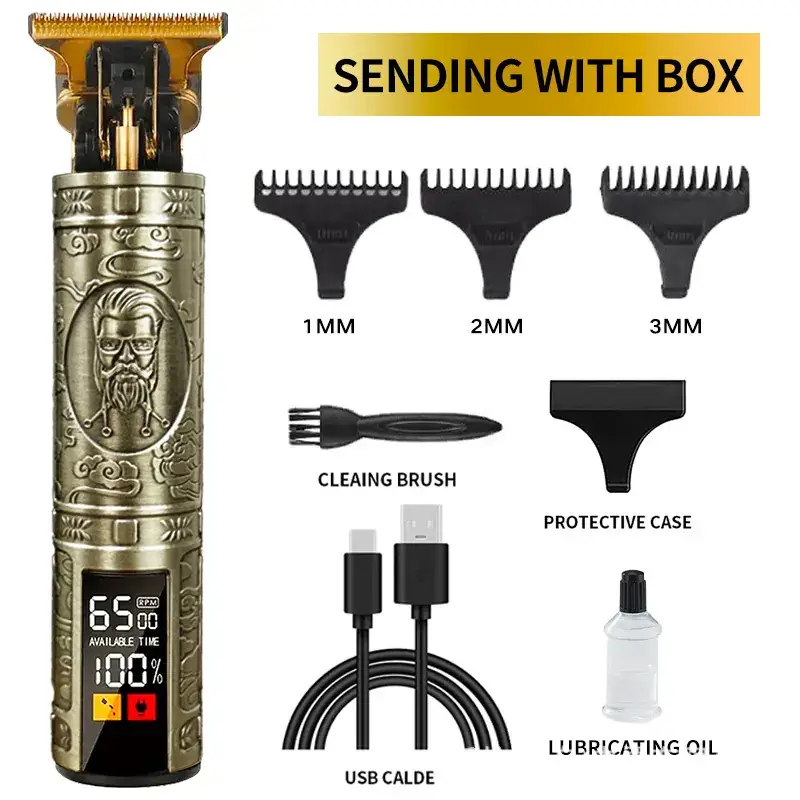 Rechargeable Hair Clipper with 5 Blades & Cleaning Brush - Image 44