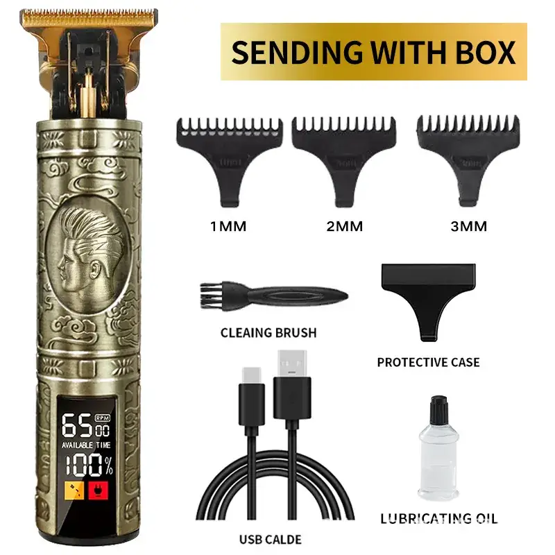Rechargeable Hair Clipper with 5 Blades & Cleaning Brush - Image 45