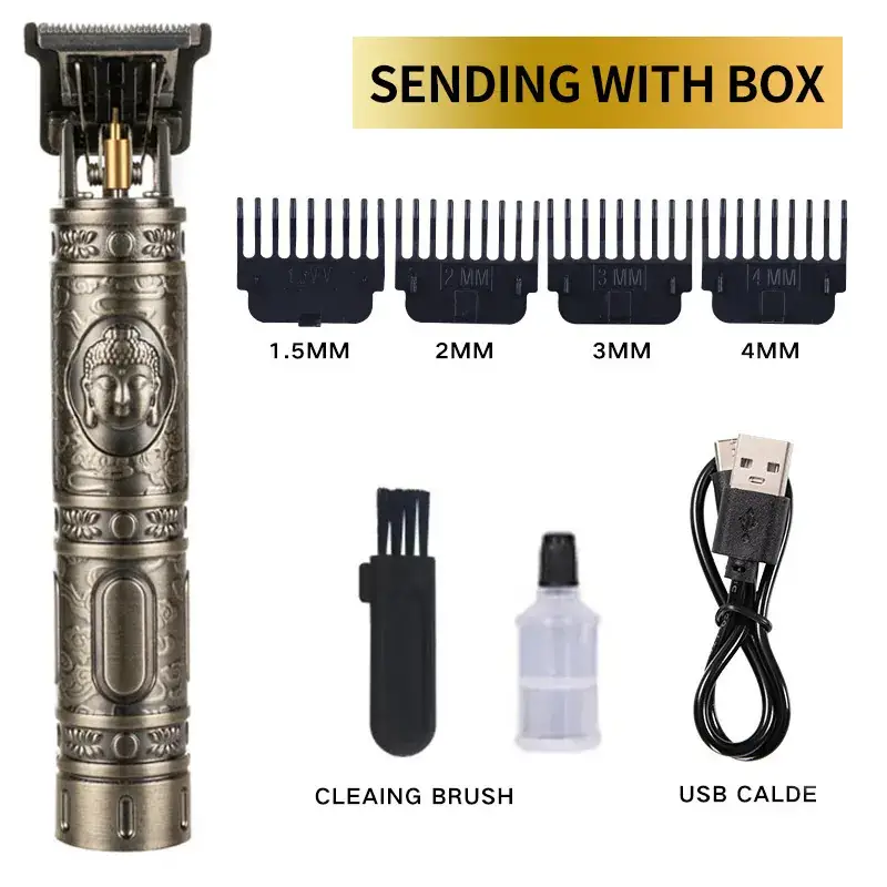 Rechargeable Hair Clipper with 5 Blades & Cleaning Brush - Image 6