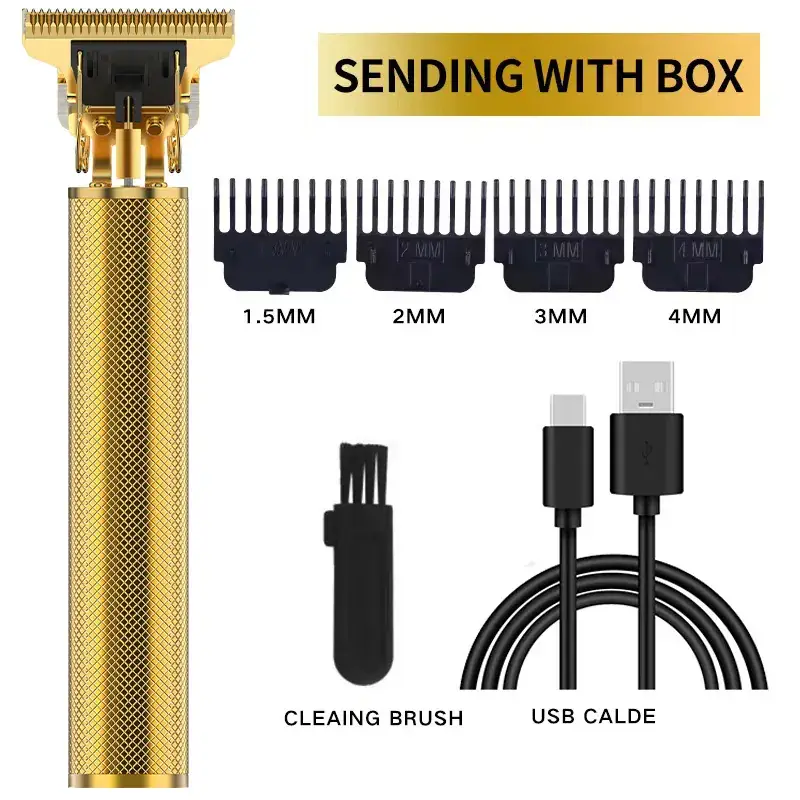 Rechargeable Hair Clipper with 5 Blades & Cleaning Brush - Image 8