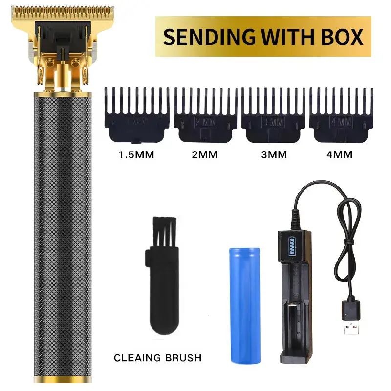 Rechargeable Hair Clipper with 5 Blades & Cleaning Brush - Image 9